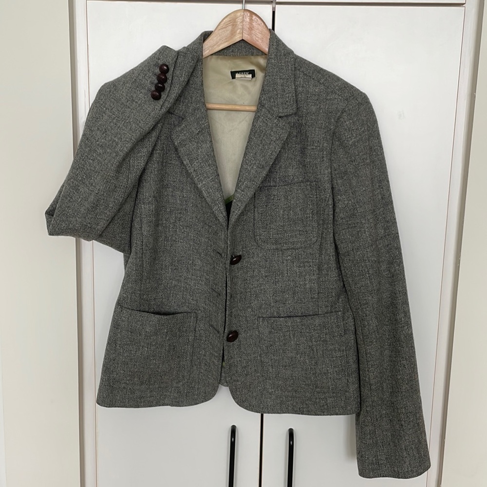 J. Crew Robert Noble Wool Blazer Grey Size 12